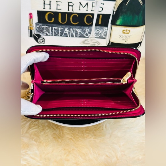 💎CHRISTIAN DIOR CAVIAR Bicolor Zippy Long Wallet w/ Dior Charm & COA - Picture 3 of 17